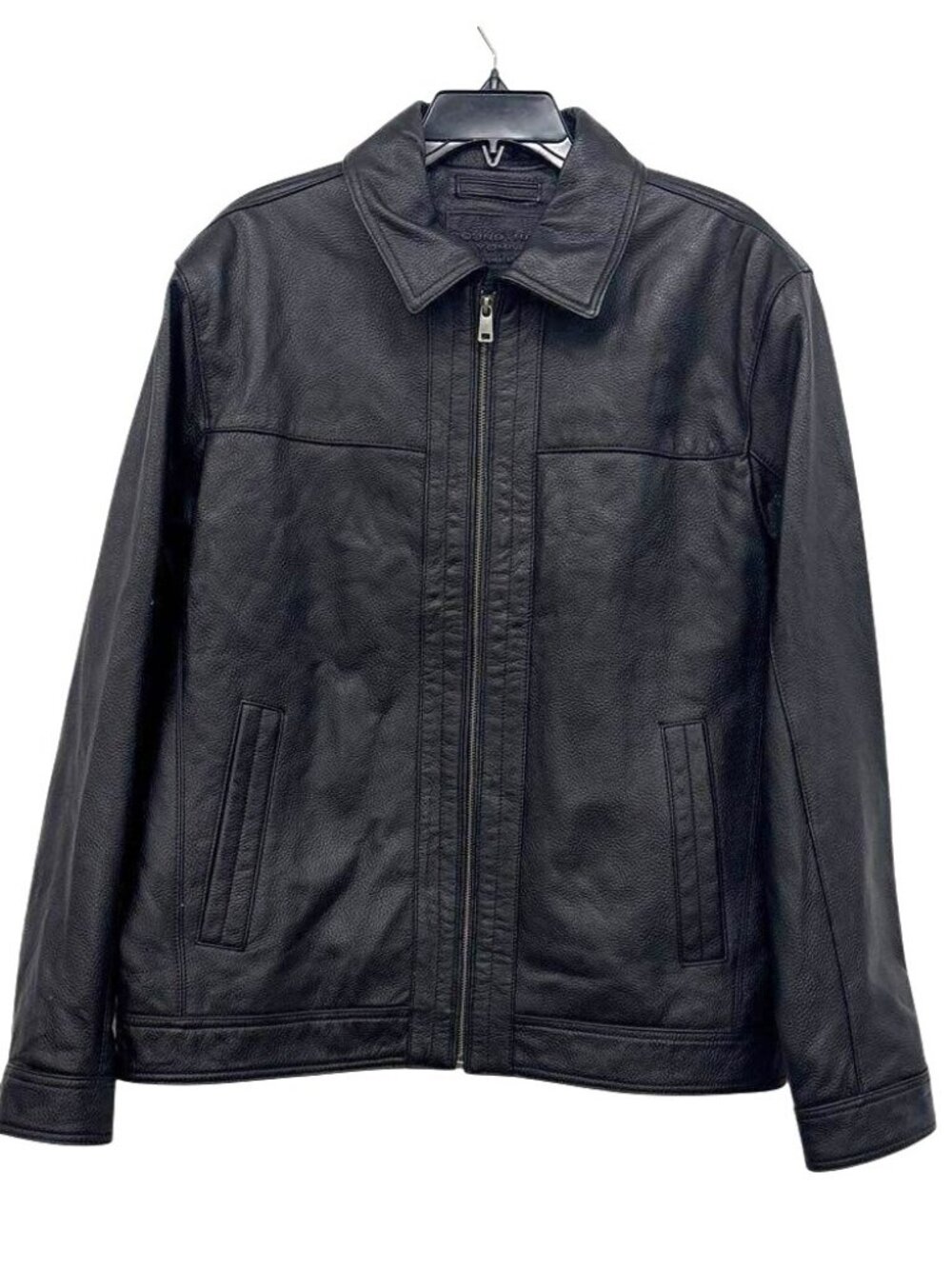 Roundtree‎ & Yorke Premium Leather Jacket Black Genuine Lambskin Mens L